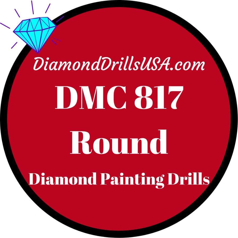 DMC 817 ROUND 5D Diamond Painting Drills Beads DMC 817 Very