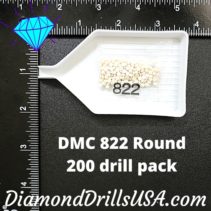 DMC 822 ROUND 5D Diamond Painting Drills Beads DMC 822 Light
