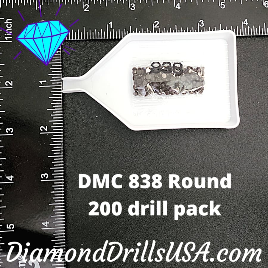 DMC 838 ROUND 5D Diamond Painting Drills Beads DMC 838 Very