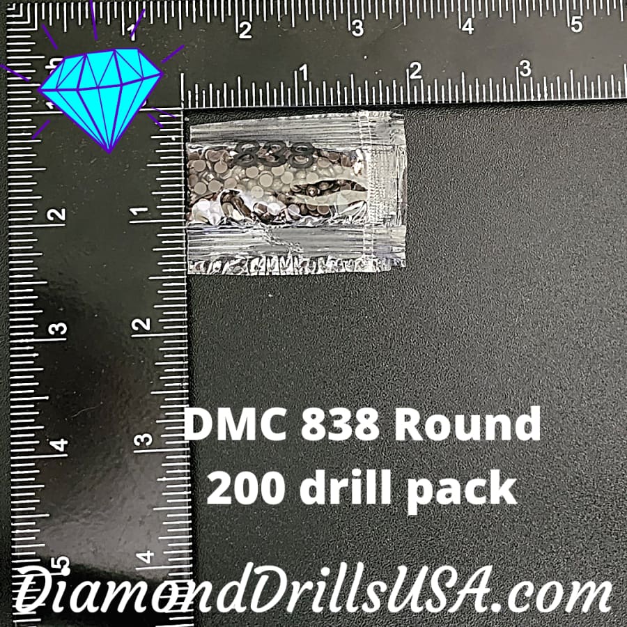 DMC 838 ROUND 5D Diamond Painting Drills Beads DMC 838 Very