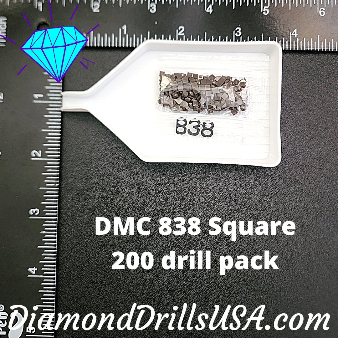 DMC 838 SQUARE 5D Diamond Painting Drills Beads DMC 838 Very