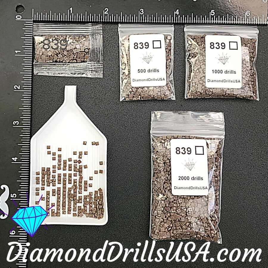 DMC 839 SQUARE 5D Diamond Painting Drills DMC 839 Dark Beige