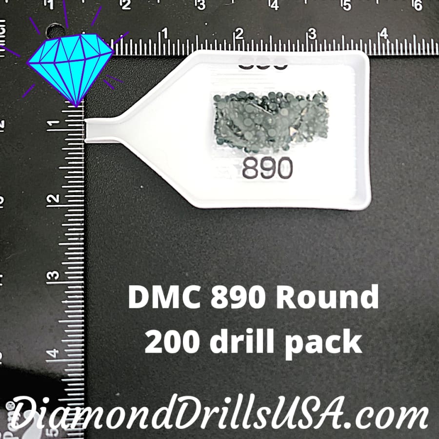 DMC 890 ROUND 5D Diamond Painting Drills DMC 890 Ultra Dark