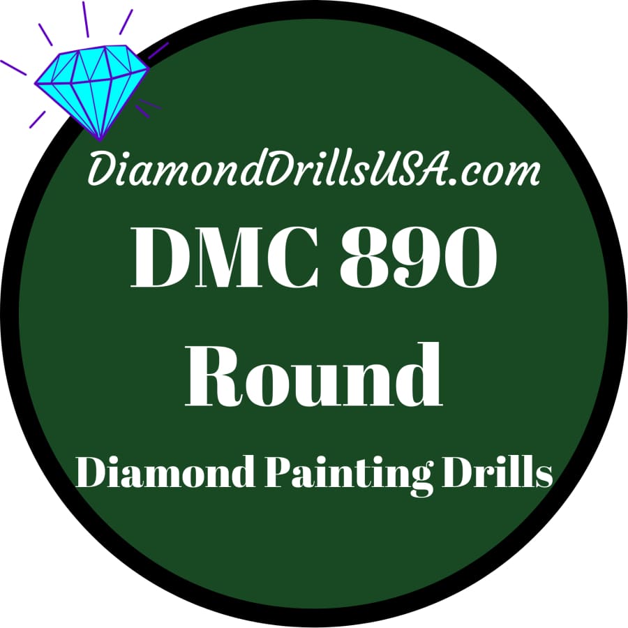 DMC 890 ROUND 5D Diamond Painting Drills DMC 890 Ultra Dark