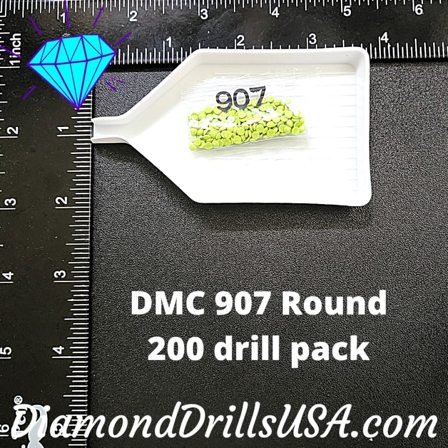 DMC 907 ROUND 5D Diamond Painting Drills Beads DMC 907 Light