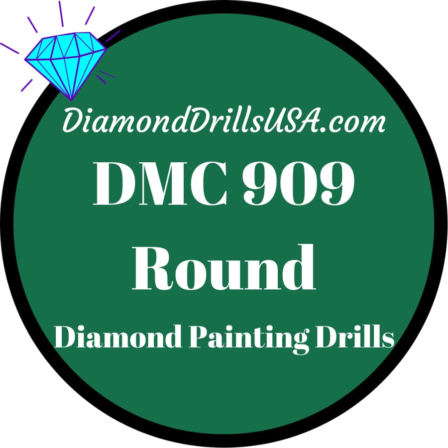 DMC 909 ROUND 5D Diamond Painting Drills Beads DMC 909 Very