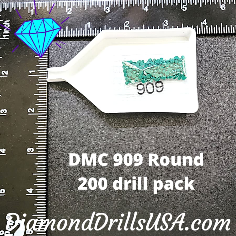 DMC 909 ROUND 5D Diamond Painting Drills Beads DMC 909 Very