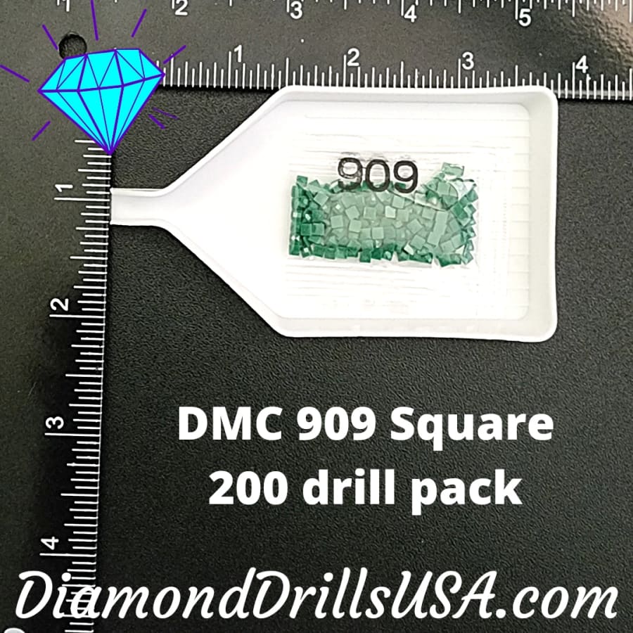 DMC 909 SQUARE 5D Diamond Painting Drills Beads DMC 909 Very