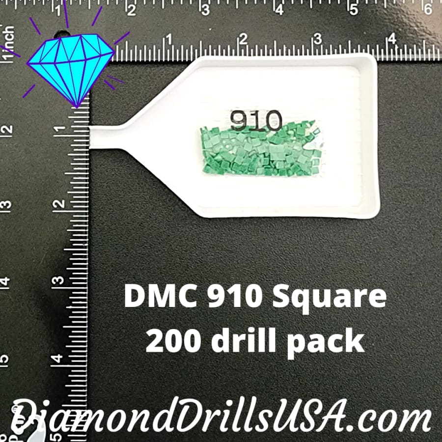 DMC 910 SQUARE 5D Diamond Painting Drills Beads DMC 910 Dark