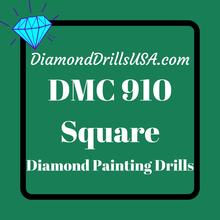 DMC 910 SQUARE 5D Diamond Painting Drills Beads DMC 910 Dark