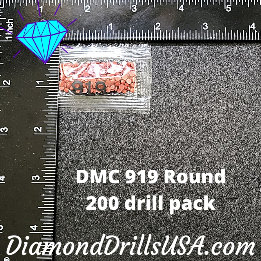 DMC 919 ROUND 5D Diamond Painting Drills Beads DMC 919 Red