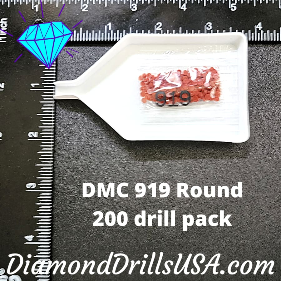 DMC 919 ROUND 5D Diamond Painting Drills Beads DMC 919 Red