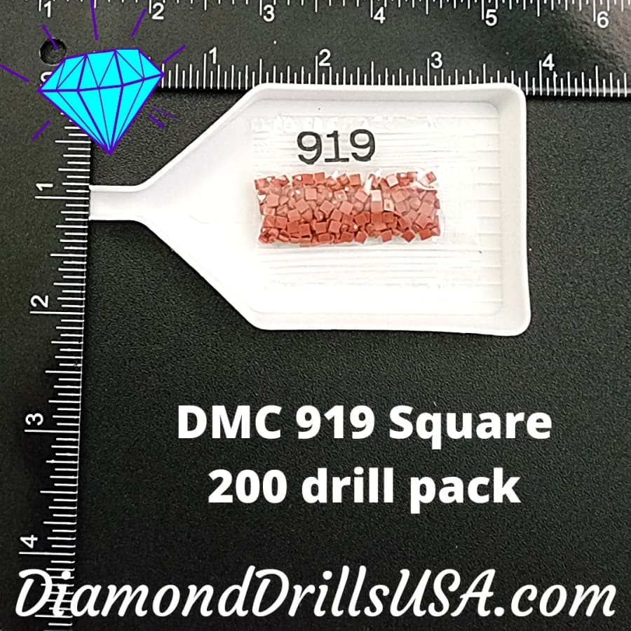 DMC 919 SQUARE 5D Diamond Painting Drills Beads DMC 919 Red