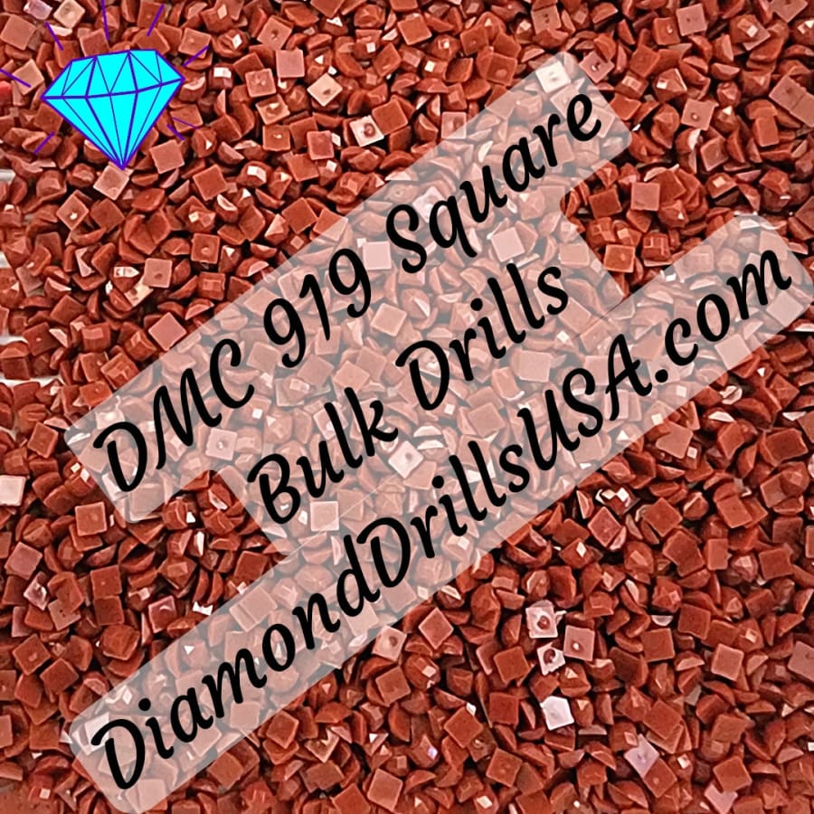 DMC 919 SQUARE 5D Diamond Painting Drills Beads DMC 919 Red