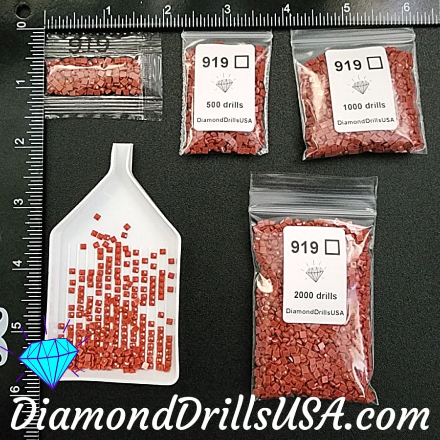 DMC 919 SQUARE 5D Diamond Painting Drills Beads DMC 919 Red
