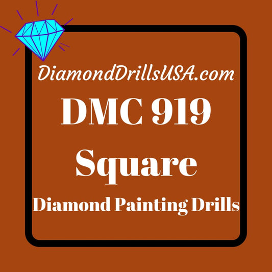DMC 919 SQUARE 5D Diamond Painting Drills Beads DMC 919 Red