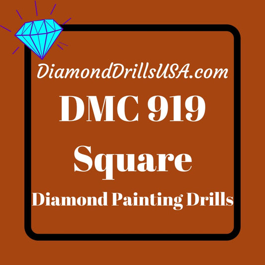 DMC 919 SQUARE 5D Diamond Painting Drills Beads DMC 919 Red 