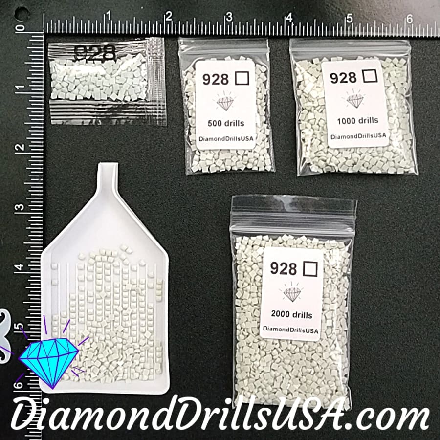 DMC 928 SQUARE 5D Diamond Painting Drills DMC 928 Very Light