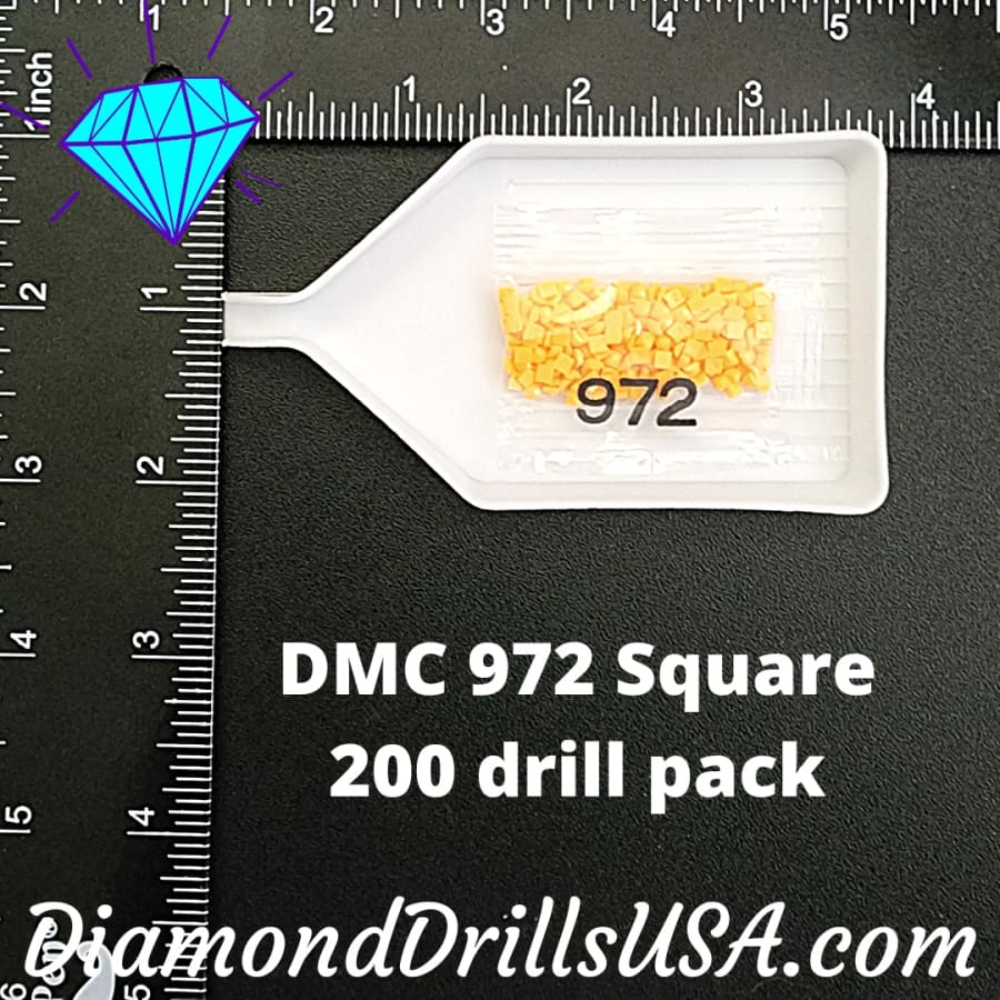 DMC 972 SQUARE 5D Diamond Painting Drills Beads DMC 972 Deep