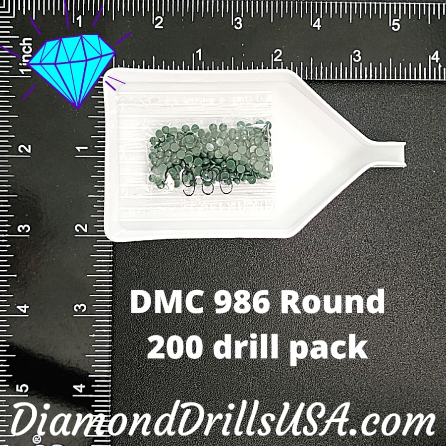 DMC 986 ROUND 5D Diamond Painting Drills Beads DMC 986 Very