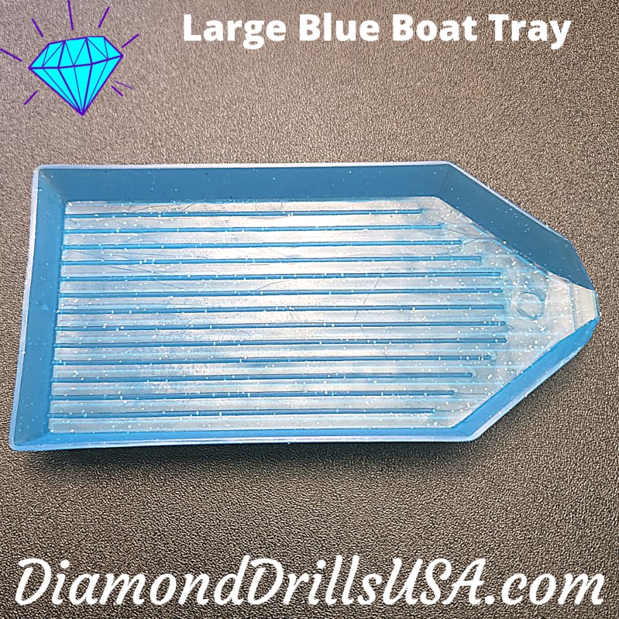 Large Blue Glitter Boat-style Drill Tray Diamond Painting -