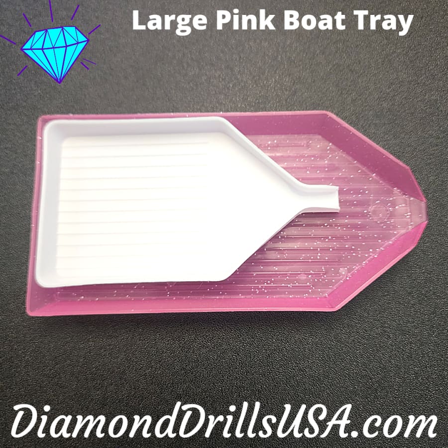 Large Pink Glitter Boat-style Drill Tray Diamond Painting -