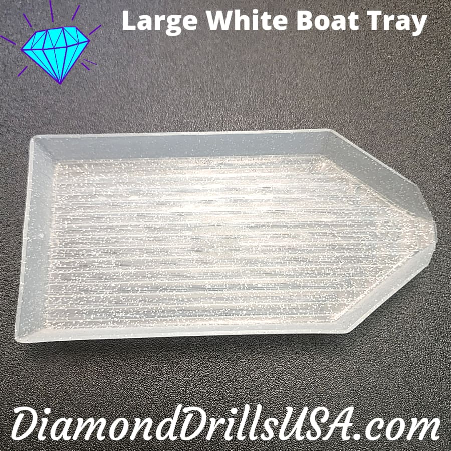 Large White Glitter Boat-style Drill Tray Diamond Painting -
