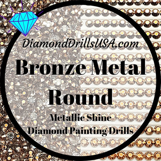 Metallic Bronze ROUND Diamond Painting Drills Metal Finish