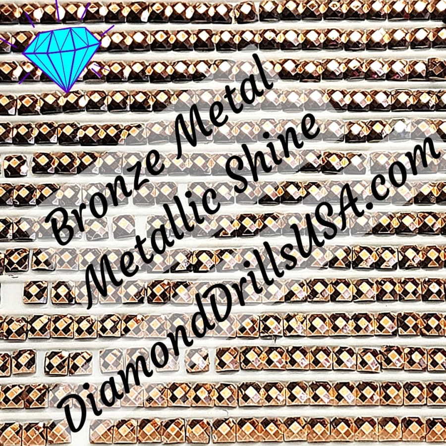 Metallic Bronze SQUARE Diamond Painting Drills Metal Finish