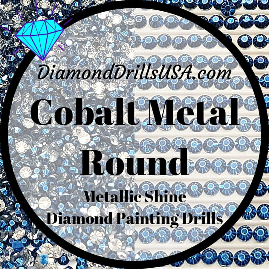 Metallic Cobalt ROUND Diamond Painting Drills Metal Finish