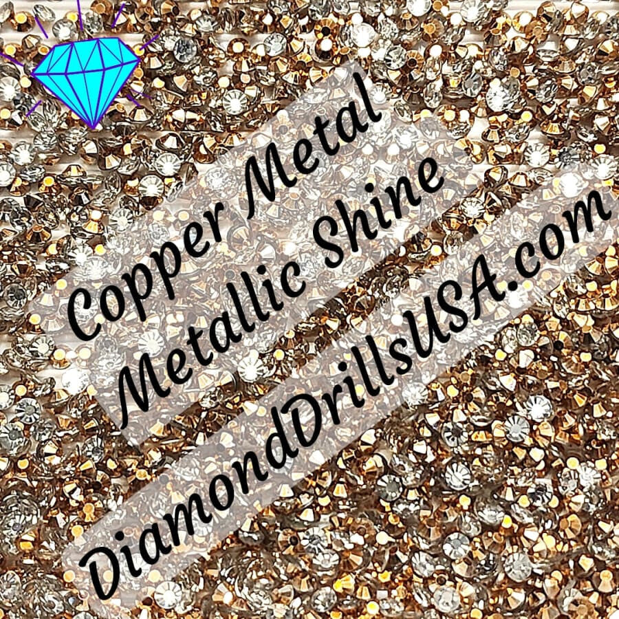 Metallic Copper ROUND Diamond Painting Drills Metal Finish