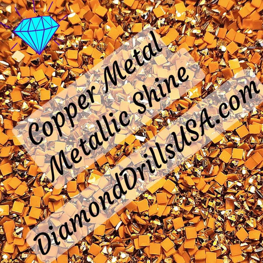 Metallic Copper SQUARE Diamond Painting Drills Metal Finish