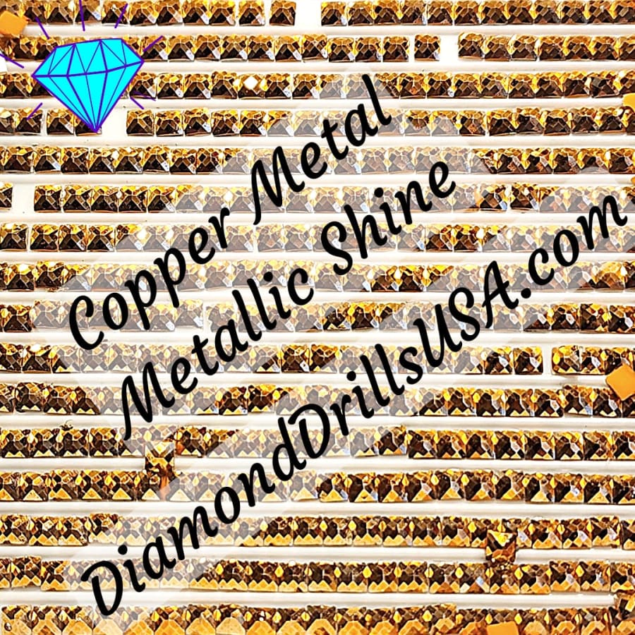 Metallic Copper SQUARE Diamond Painting Drills Metal Finish