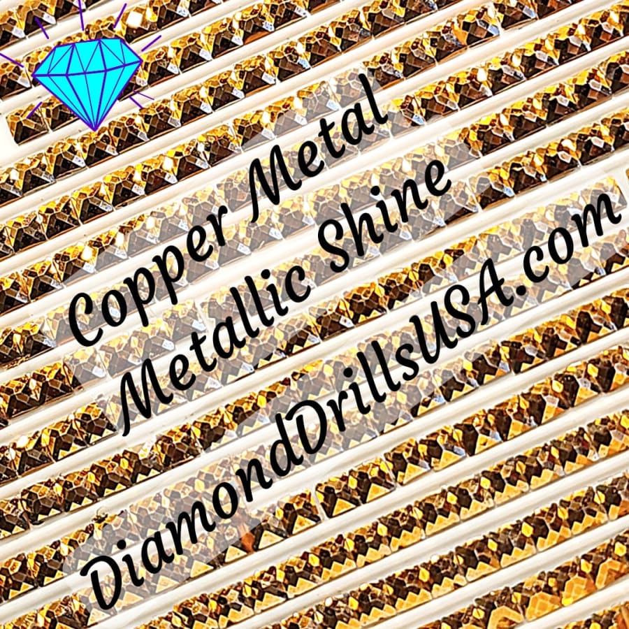 Metallic Copper SQUARE Diamond Painting Drills Metal Finish
