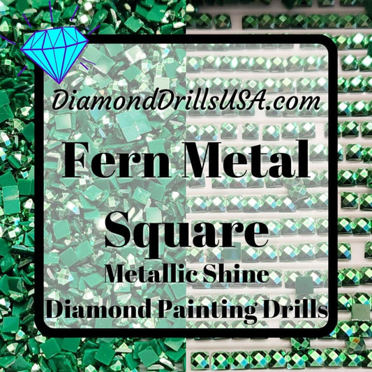 Metallic Fern SQUARE Diamond Painting Drills Metal Finish