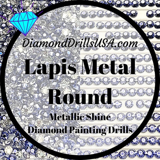 Metallic Lapis ROUND Diamond Painting Drills Metal Finish