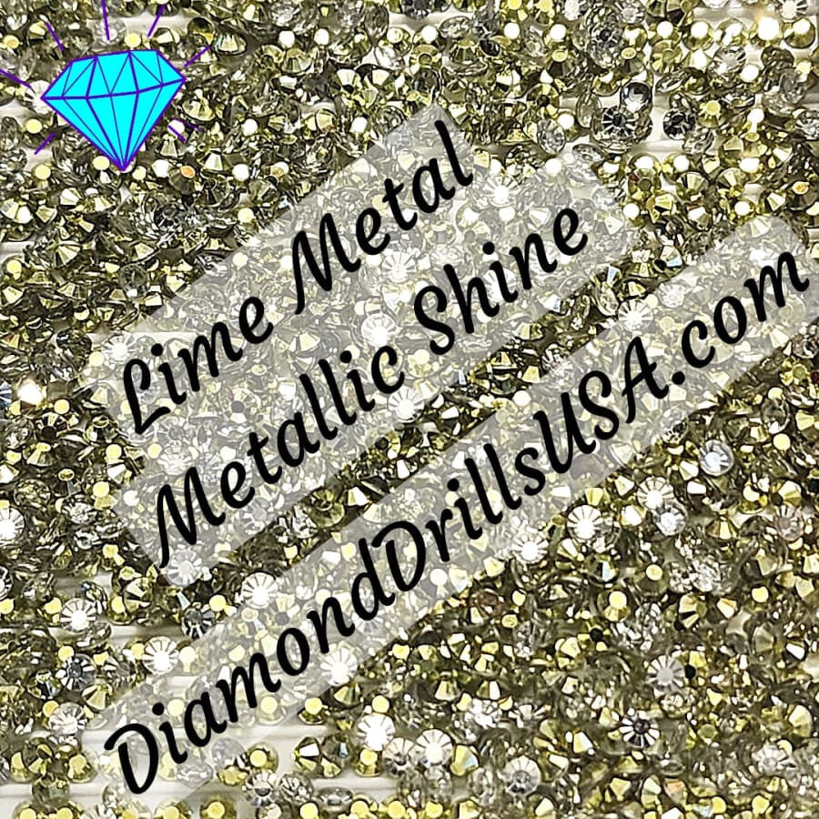 Metallic Lime ROUND Diamond Painting Drills Metal Finish