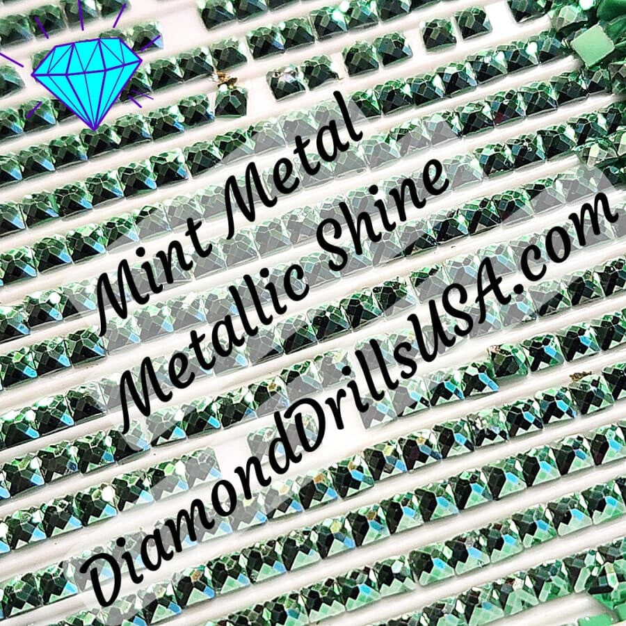 Metallic Mint SQUARE Diamond Painting Drills Metal Finish
