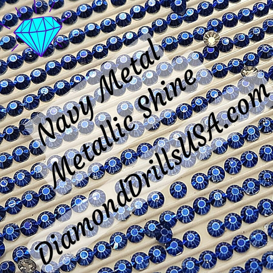 Metallic Navy ROUND Diamond Painting Drills Metal Finish
