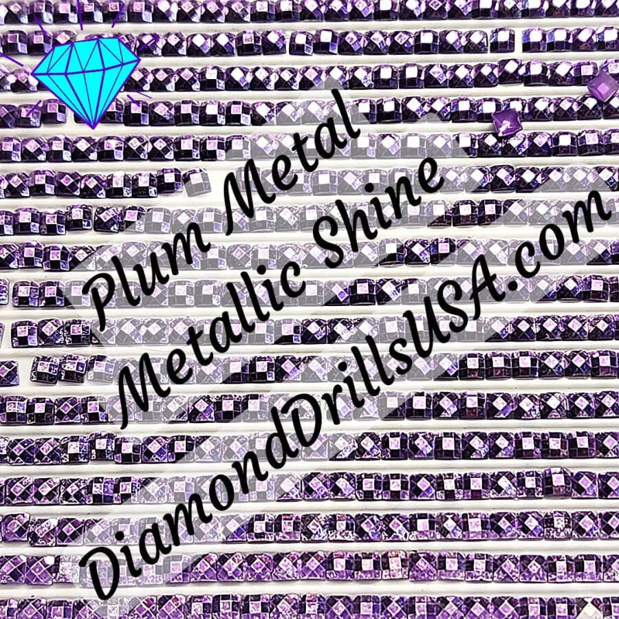 Metallic Plum SQUARE Diamond Painting Drills Metal Finish