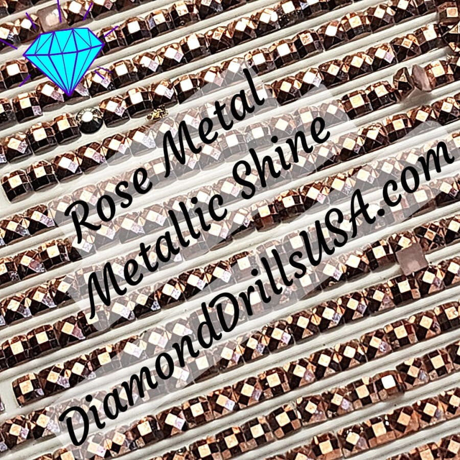 Metallic Rose SQUARE Diamond Painting Drills Metal Finish