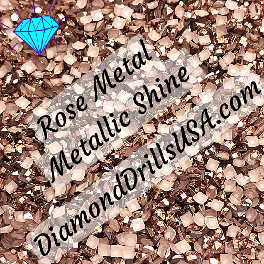 Metallic Rose SQUARE Diamond Painting Drills Metal Finish