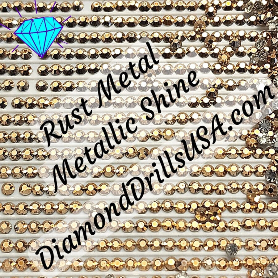 Metallic Rust ROUND Diamond Painting Drills Metal Finish