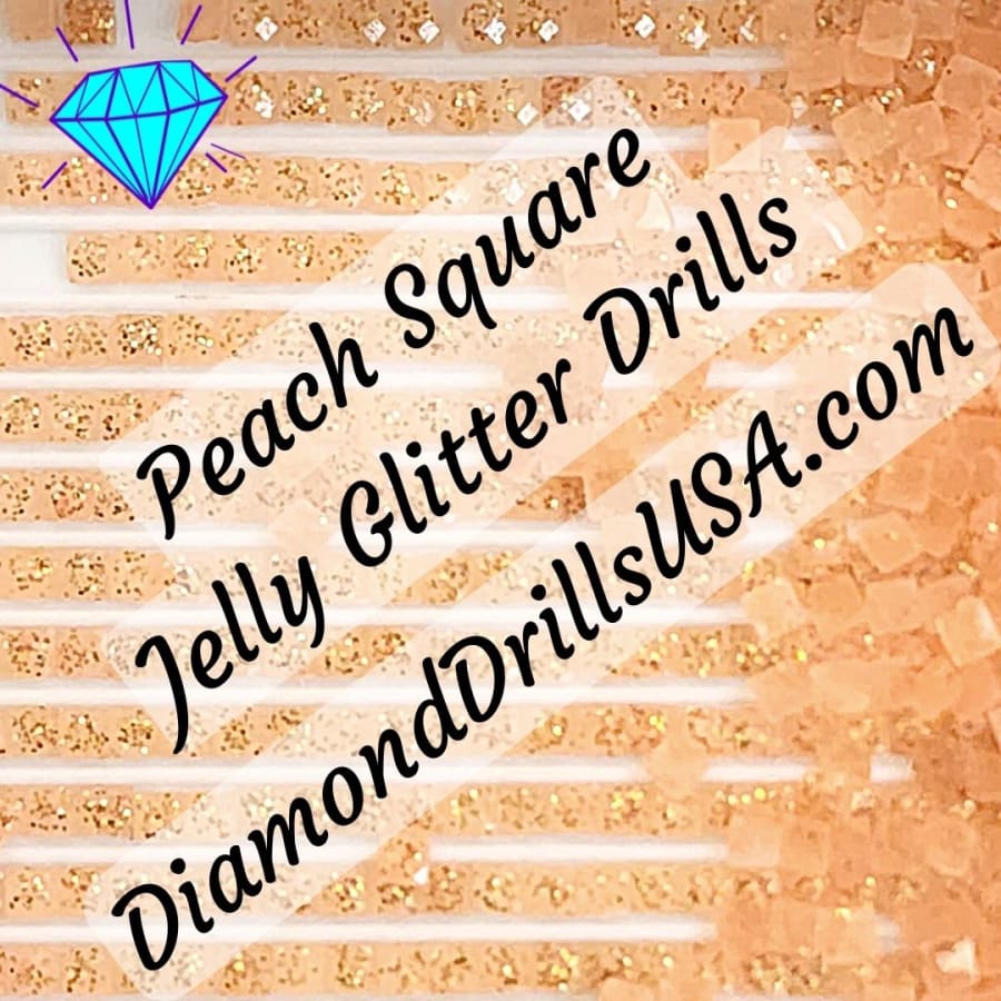 Peach Jelly Glitter SQUARE Diamond Painting Drills Light
