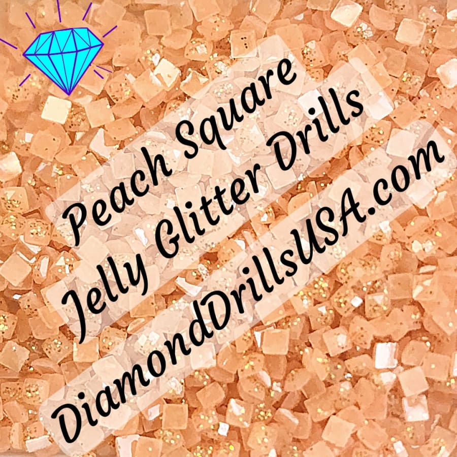 Peach Jelly Glitter SQUARE Diamond Painting Drills Light