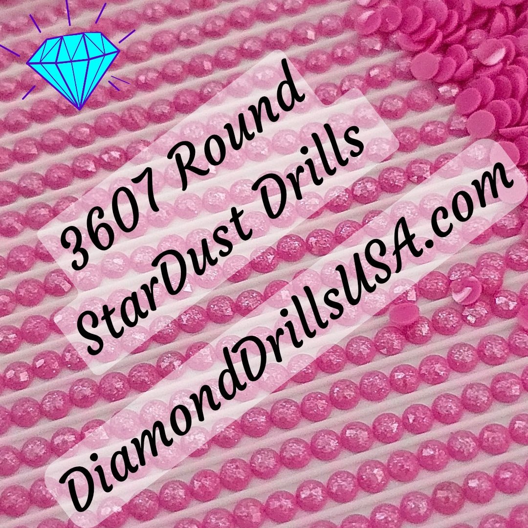 3607 StarDust ROUND Pearl Mica Dust 5D Diamond Painting Drills Pixie Fairy DMC 3607 Light Plum Pink