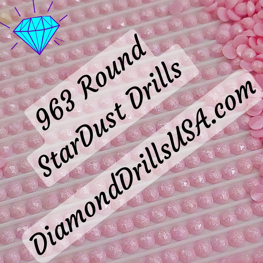 963 StarDust ROUND Pearl Mica Dust 5D Diamond Painting Drills Pixie Fairy DMC 963 Ultra Very Light Dusty Rose Pink