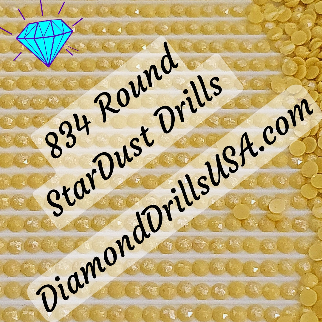 834 StarDust ROUND Pearl Mica Dust 5D Diamond Painting Drills Pixie Fairy DMC 834 Very Light Golden Olive Yellow