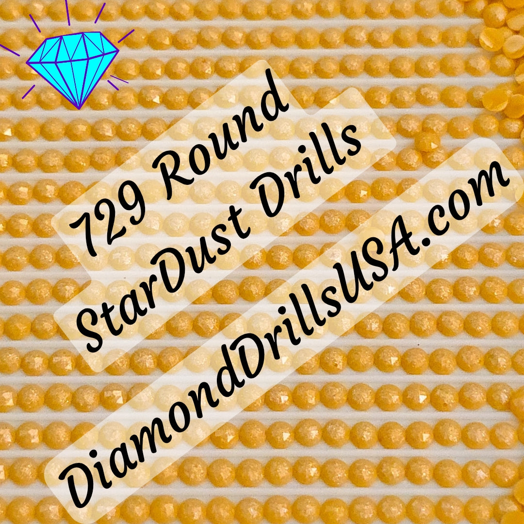 729 StarDust ROUND Pearl Mica Dust 5D Diamond Painting Drills Pixie Fairy DMC 729 Medium Old Gold Yellow