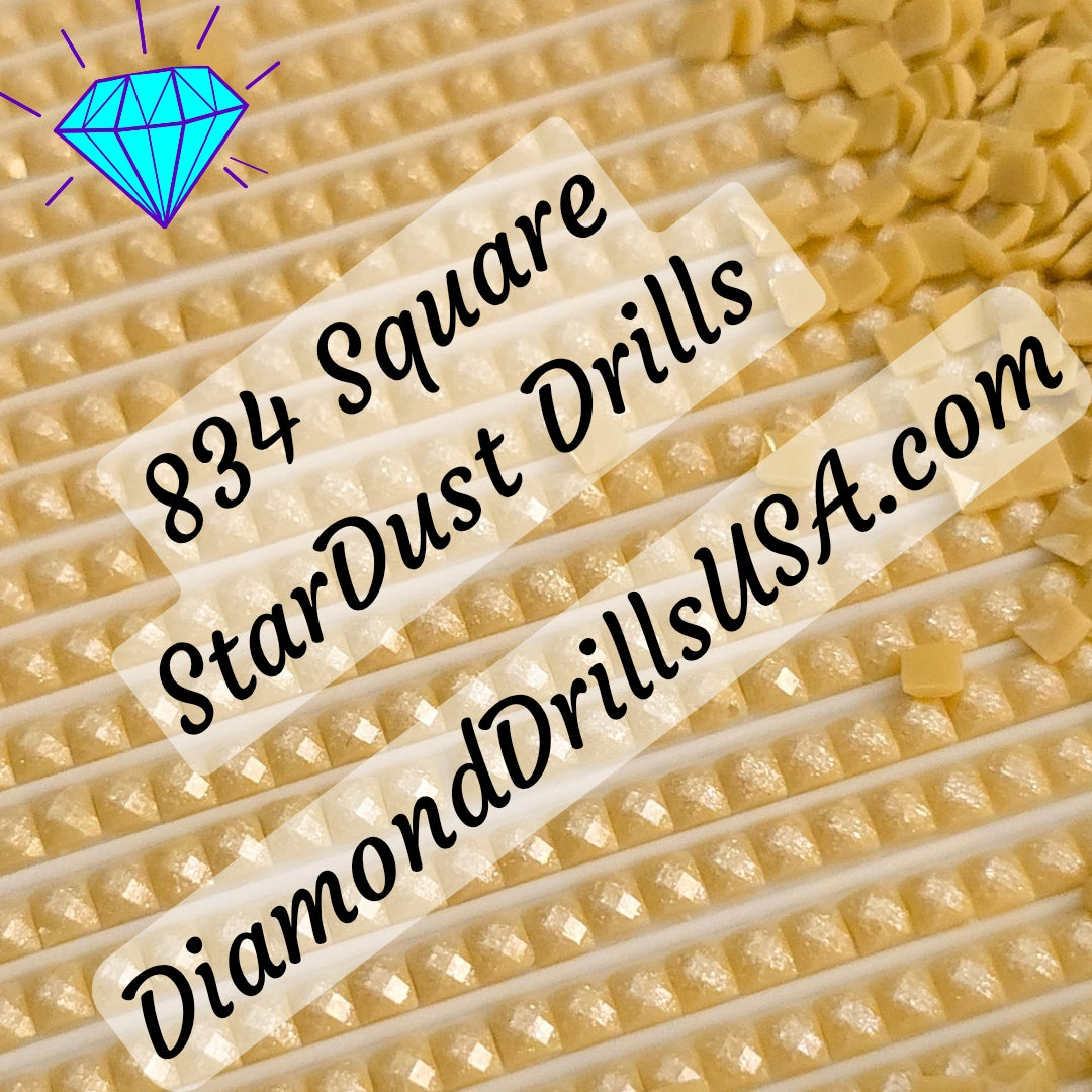 834 StarDust SQUARE Pearl Mica Dust 5D Diamond Painting Drills Pixie Fairy DMC 834 Very Light Golden Olive Yellow